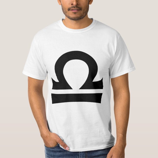 Camiseta Rótulo del horóscopo del zodiaco del libra (Anverso)