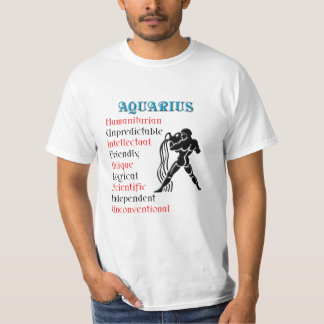 Camiseta Rótulo del Horóscopo Zodiac Aquarius