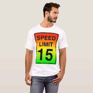 Camiseta Rótulo del límite de velocidad 15 con colores de