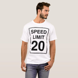 Camiseta Rótulo del límite de velocidad 20