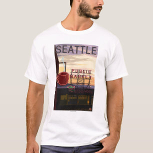 Camiseta Rótulo del mercado del lugar de SeattlePike y