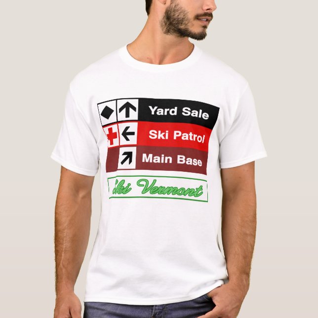 Camiseta Rótulo del rastro del esquí de la patrulla del (Anverso)