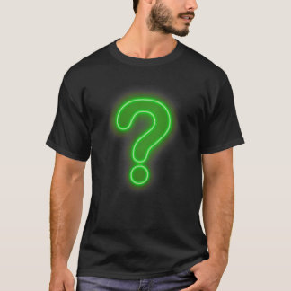 Camiseta Rótulo del signo de interrogación Neon