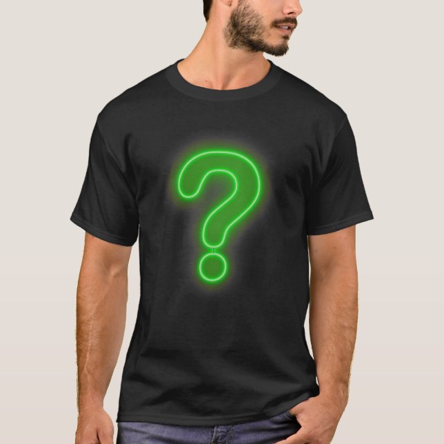 Camiseta Rótulo del signo de interrogación Neon (Anverso)