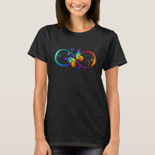 Camiseta Rótulo del símbolo del arco iris de mariposa