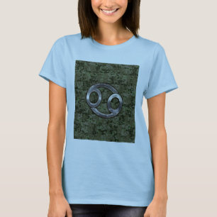 Camiseta Rótulo del zodiaco del cáncer en el camuflaje