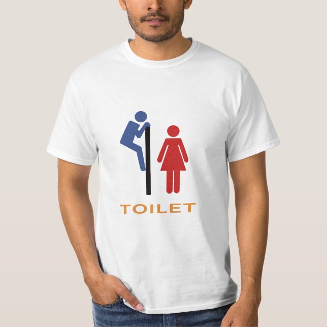 Camiseta Rótulo divertido del retrete (Anverso)