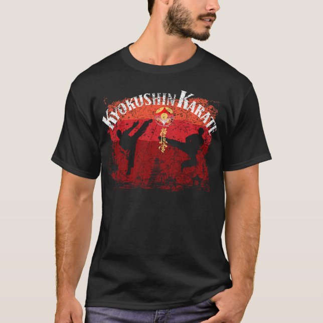Camiseta Rótulo dojo Kyokushin Karate, retro, añorado por l (Anverso)