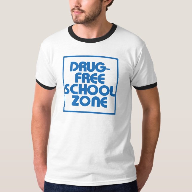 Camiseta Rótulo Droga-Libre de la zona de la escuela (Anverso)