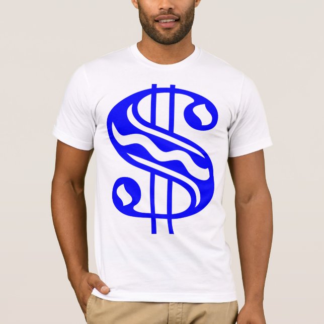 Camiseta Rótulo en dólares - Azul (Anverso)