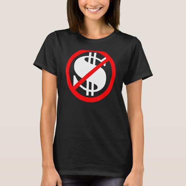 Camiseta Rótulo en dólares no gastado (Anverso)