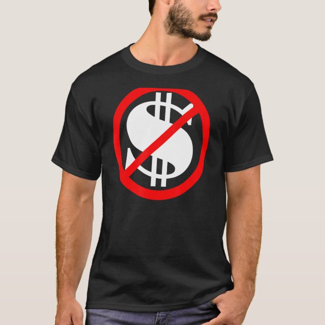Camiseta Rótulo en dólares no gastado (Anverso)
