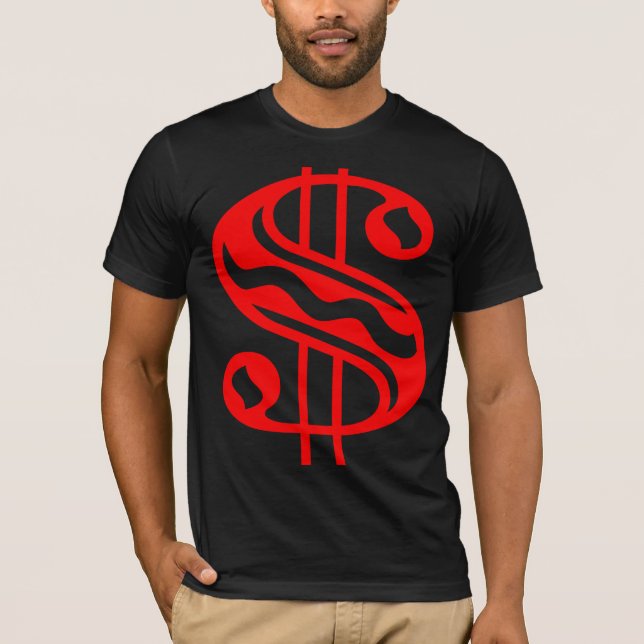 Camiseta Rótulo en dólares - Rojo (Anverso)