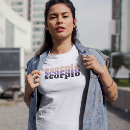 Camiseta Rótulo Escorpio Zodiac | Color de la alimentación