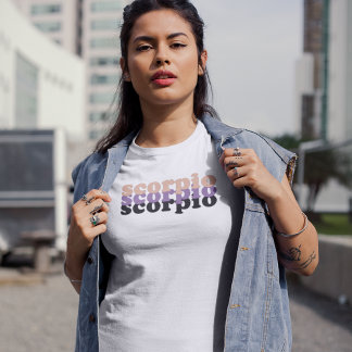 Camiseta Rótulo Escorpio Zodiac | Color de la alimentación