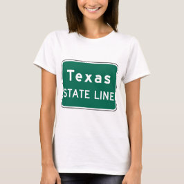 Camiseta Rótulo Estatal de Línea de Carretera de Texas