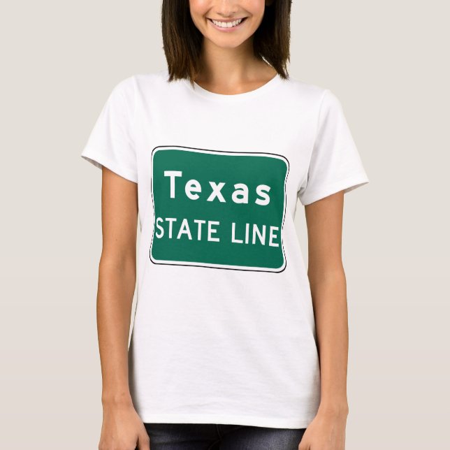 Camiseta Rótulo Estatal de Línea de Carretera de Texas (Anverso)