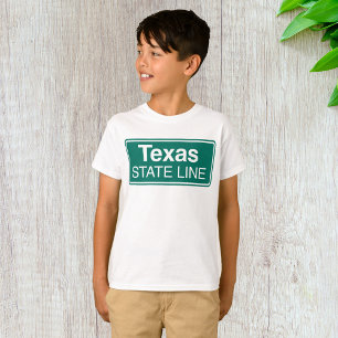 Camiseta Rótulo Estatal de Línea de Carretera de Texas