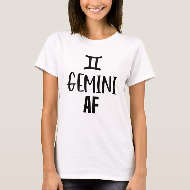 Camiseta Rótulo Gemini AF Gracioso Zodiac (Anverso)