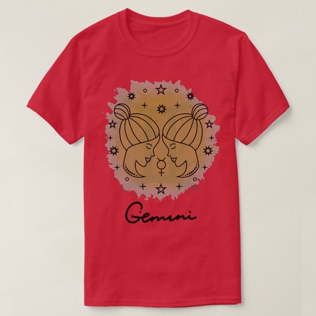 Camiseta Rótulo Gemini Horoscope (Diseño del anverso)
