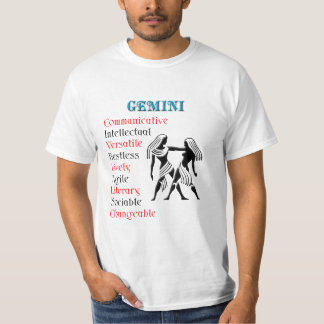 Camiseta Rótulo Gemini Horoscope Zodiac