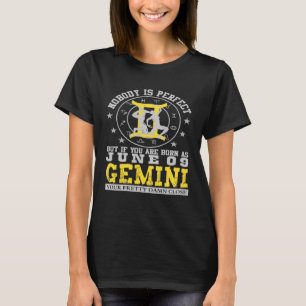 Camiseta Rótulo Gemini Zodiac Junio 09 Horoscope Astrología