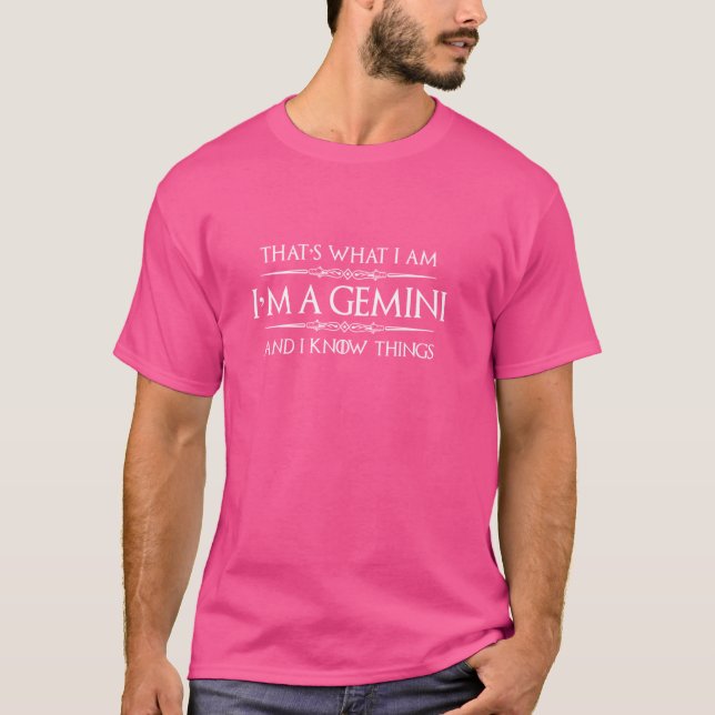 Camiseta Rótulo Gemini Zodiac - Soy un Gemini y sé algo (Anverso)