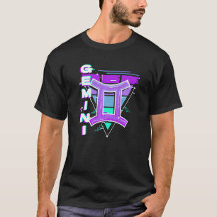 Camiseta Rótulo Gemini Zodiac Vaporwave Estética 80s 90s Me