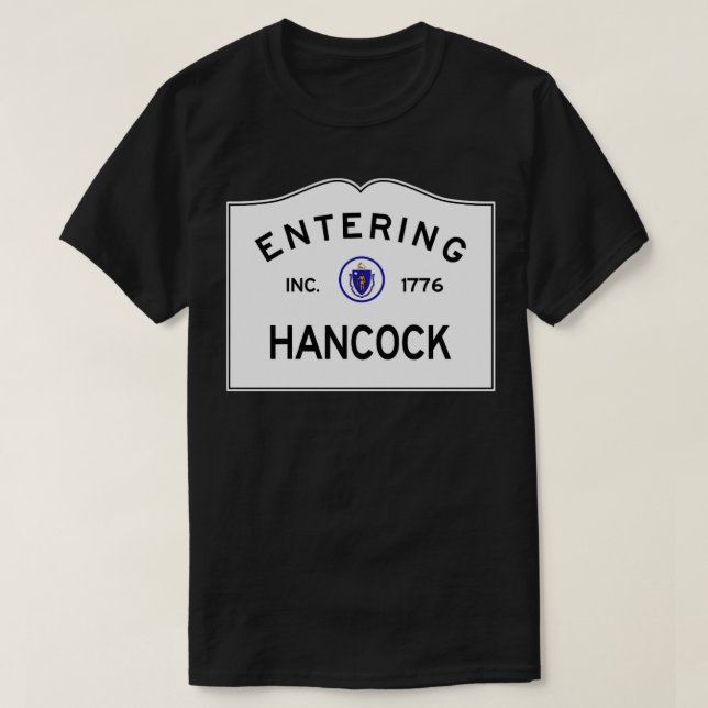 Camiseta Rótulo Hancock Massachusetts Road (Diseño del anverso)