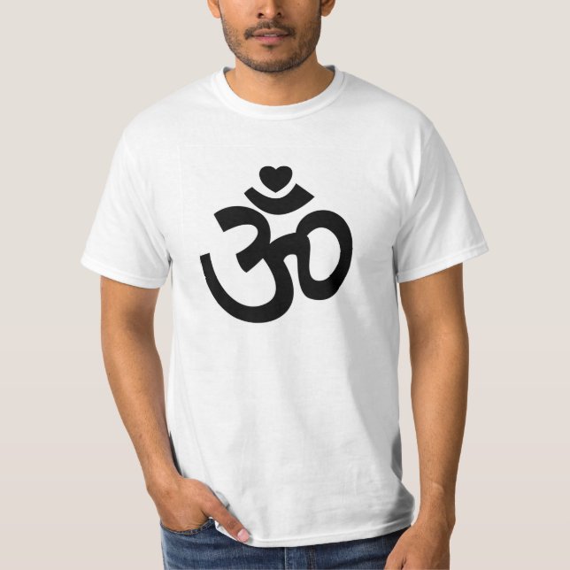 Camiseta Rótulo Heart Om - Yoga Tees for Men (Anverso)