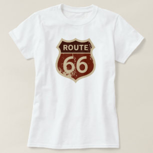 Camiseta Rótulo histórico de la carretera ROUTE 66 para muj