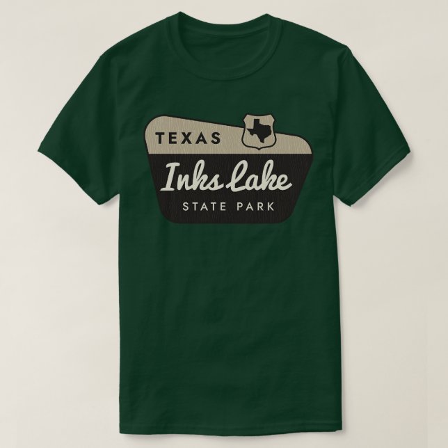 Camiseta Rótulo Inks Lake State Park Texas Welcom (Diseño del anverso)