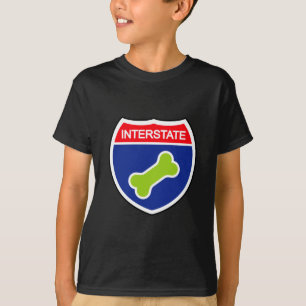 Camiseta Rótulo interestatal de huesos de perro