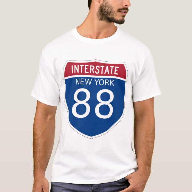 Camiseta Rótulo Interstate 88 de Nueva York (Anverso)