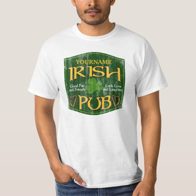 Camiseta Rótulo irlandés personalizado del Pub (Anverso)