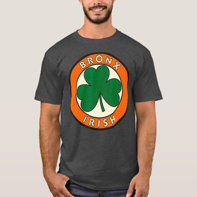 Camiseta Rótulo Irlandés Shamrock Circle Bronx New York (Anverso)