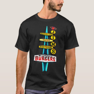 Camiseta Rótulo Jims Burger Retro Vintage
