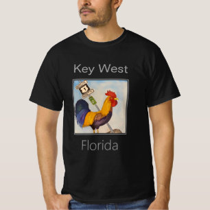 Camiseta Rótulo Key West Rooster y US Highway 1