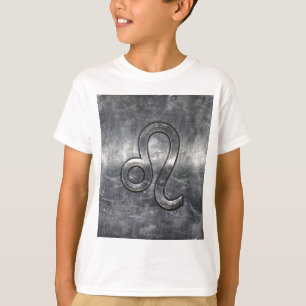 Camiseta Rótulo Leo Zodiac en decoración angustiada