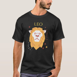 Camiseta Rótulo Leo Zodiac y tema de regalo elegante modern