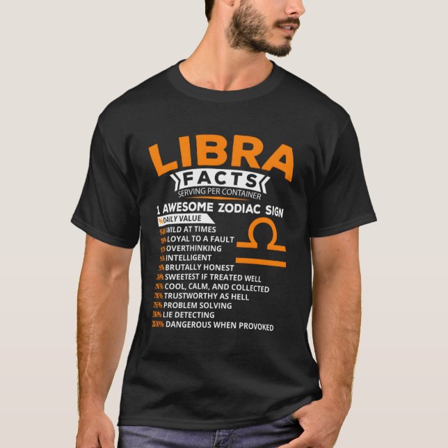 Camiseta Rótulo Libra Astrología Zodiac (Anverso)