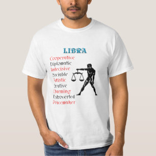 Camiseta Rótulo Libra Horoscope Zodiac