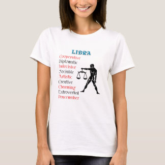 Camiseta Rótulo Libra Horoscope Zodiac