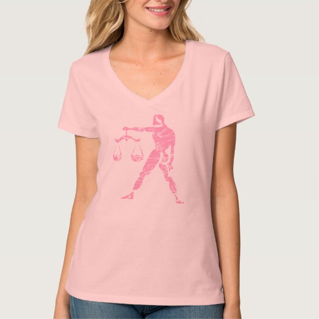 Camiseta Rótulo Libra Zodiac Grunge Septiembre 23 - Octubre (Anverso)