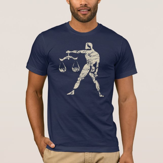 Camiseta Rótulo Libra Zodiac Grunge Septiembre 23 - Octubre (Anverso)