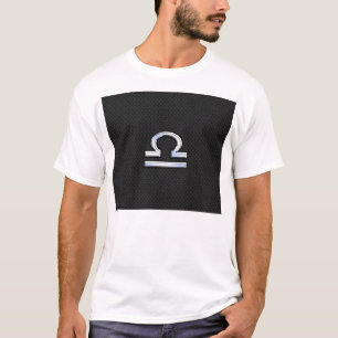 Camiseta Rótulo Libra Zodiac plateado sobre el estilo de pi