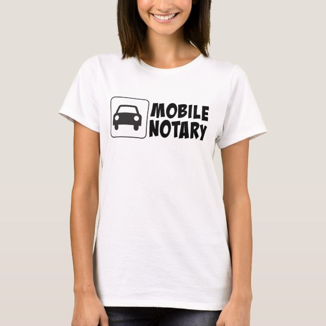Camiseta Rótulo móvil del coche del notario público (Anverso)