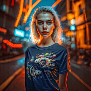 Camiseta Rótulo Mystical Pisces Zodiac