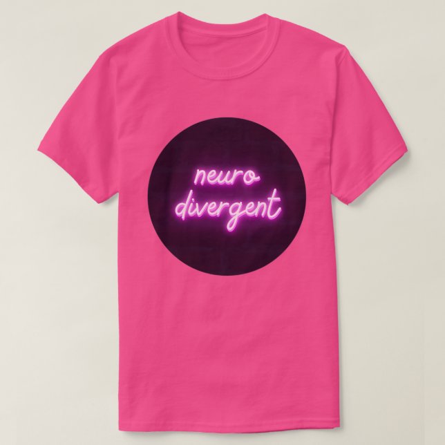 Camiseta Rótulo neurodivergente rosado neonatal (Diseño del anverso)