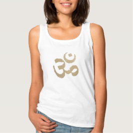 Camiseta Rótulo Om de Yoga Oro